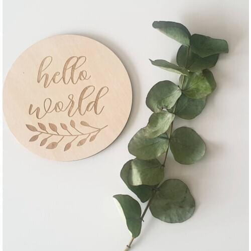 Free shipping 20pcs Hello I'm here sign Newborn photos prop Milestone plaques