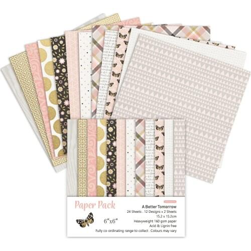 DIY A better tomorrow style Scrapbooking paper pack of 24 sheets handmade craft paper craft Background pad