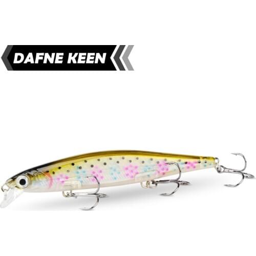 Dafne Keen Minnow Fishing Lure Laser Hard Artificial Bait 3D Eyes 110mm 13g Fishing Wobblers Diving 0.3m-1m Crankbait Minnows