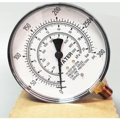 Fire sprinkler pressure gauge air water pressure gauge meter pressure manometer for fire protection service 300PSI DN8
