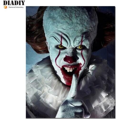 Full Square/Round Drill 5D DIY Diamond Painting "Horror clown" 3D Embroidery Cross Stitch Mosaic Rhinestone Home Decor