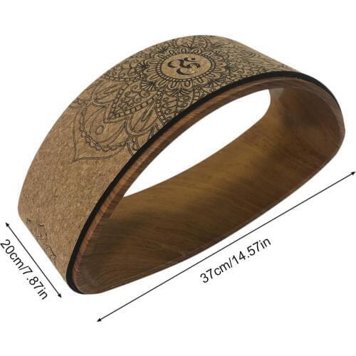 Yoga Wheel Natural Cork Yoga Wheel Circle Fitness Pilates Wheels Bent Back Stretch Cork Solid Yoga Training Tool