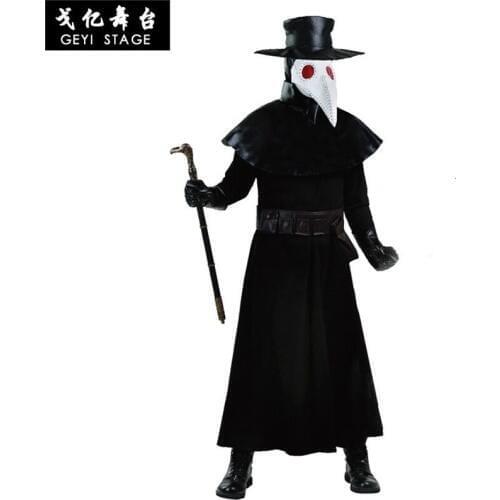 New anime killer creed s creed beak evil doctor uniform halloween cosplay costume for grown-up hooded mens garments carnival
