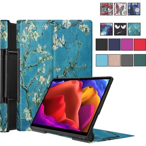 PU Leather Flower Magnetic Cover for Lenovo Yoga Smart Pad Pro 13 Inch YT-K606F Tablet Case for Lenovo Yoga Smart Case 2021