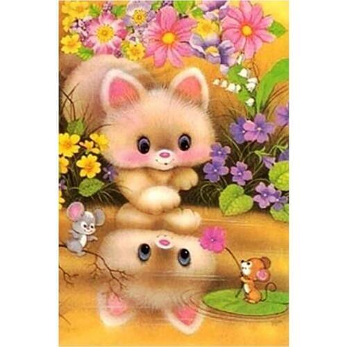 Small Animals Beside the Pond Diamond Painting Round Full Drill Cartoon Nouveaute DIY Mosaic Embroidery 5D Cross Stitch Gifts