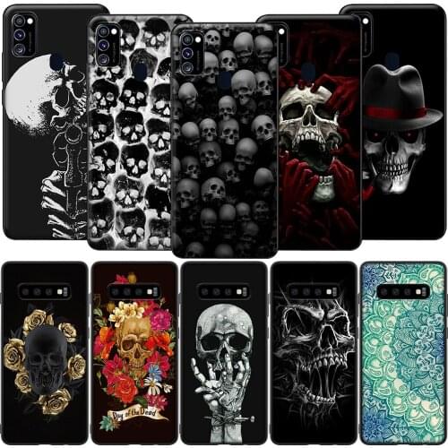 GX93 Horror Skull Silicone Soft Case for Samsung S6 S7 Edge S8 S9 S10 S10E S20 Fe S21 S21s S30 Ultra Plus Lite