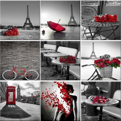 Painting By Numbers Art For Adults Kit HandPainted Paris France Scenery Oil Paint Home Decor Wall Artcraft Coloring By Numbers