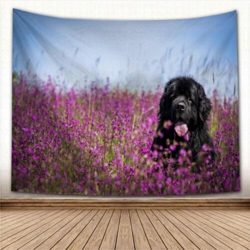 Custom Newfoundland Dog Wall Hanging Tapestry Sheets Home Decorative Tapestries Beach Towel Yoga Mat Blanket Table Cloth