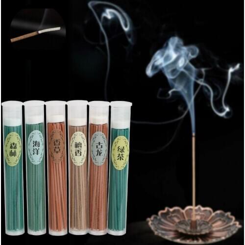 50pcs Indoor Natural Incense Burner Sticks Sleep Health Incense Stick Aroma Air Freshener Sandalwood Rose Green Tea Aromatherapy