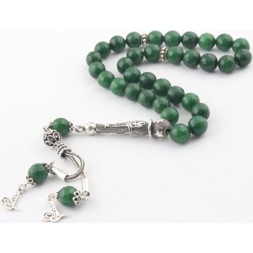 Natural Quartz Stone 925 Silver Tassel 33 Akik Bead Prayer Tasbih Rosary Men Women Meditation Jewelry From Turkey