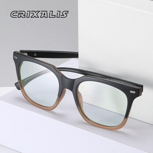 CRIXALIS Retro Business Blue Light Blocking Glasses Men Women Fashion Optics Frame Anti EyeStrain Computer Eyewear Unisex UV400