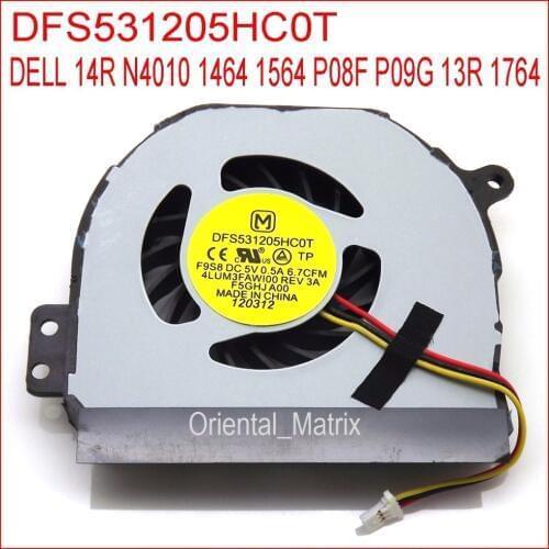 Original New DFS531205HC0T DC5V 0.5A For DELL 14R N4010 1464 1564 P08F P09G 13R 1764 Laptop CPU Cooler Fan