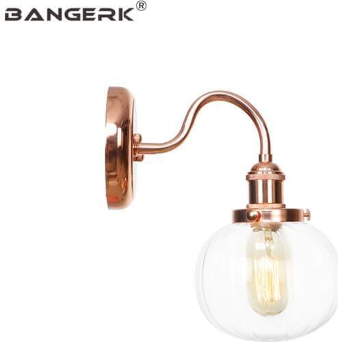 Industrial Retro Sconce Wall Lights Loft Decor Vintage LED Wall Lamp Gold Iron Glass Bedside Wall Light Home Lighting Fixtures