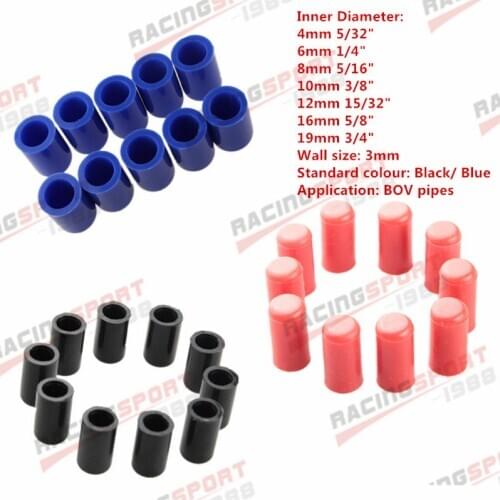 10PC 4mm/6mm/8mm/10mm/12mm/16mm/19mm Silicone Blanking Cap Intake Vacuum Hose End Bung Black/Blue/Red