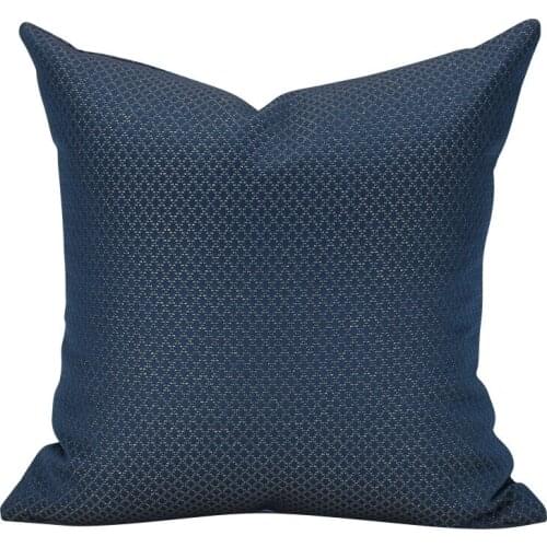 Embroidery Blue Geometric Striped Cushion Cover High Precision Jacquard Throw Pillows Case Home Decor Sofa Chair Bed Pillowcase