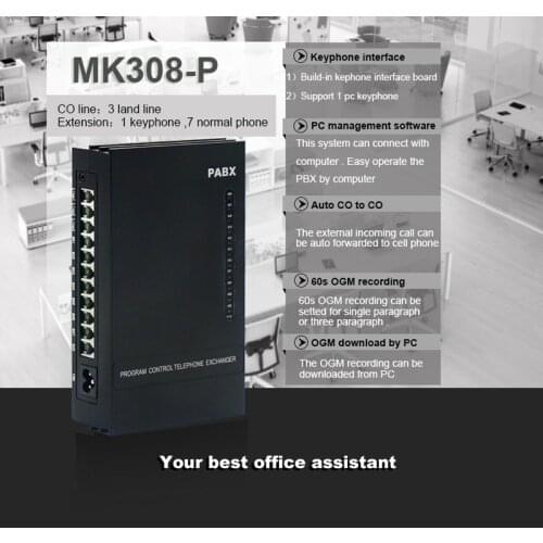 Soho Hybrid Key telephone PABX system MK308 with PC management software