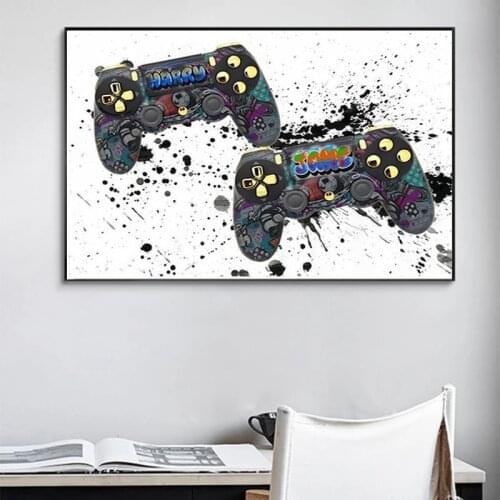 Modern Abstract Graffiti Art Game Controller Canvas Painting Posters and Prints Wall Art Picture for Living Room Boy Home Decor