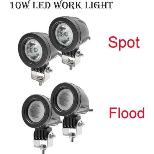 Pair 2 Inch 10w led work light offroad led working lights spot/flood 12v 24v motorcycle 4x4 ATV Motor fog light Driving lamp
