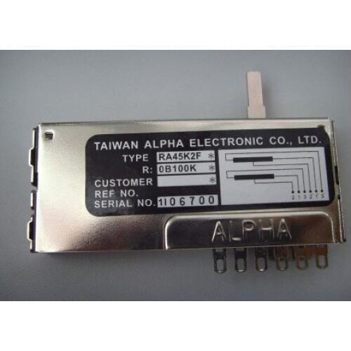 [VK] ORIGINAL ALPHA straight sliding type RA45K2F sliding potentiometer B100K * 2 B100Kx2 (switch)