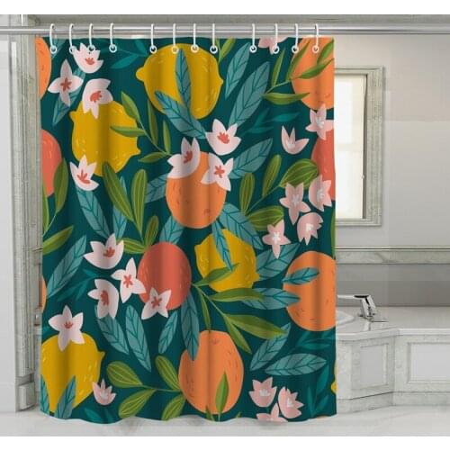 Plants and Flowers Polyester Shower Curtain Bathroom Partition Decorative 3D Printed Bath Curtain Home Decoration Accessories