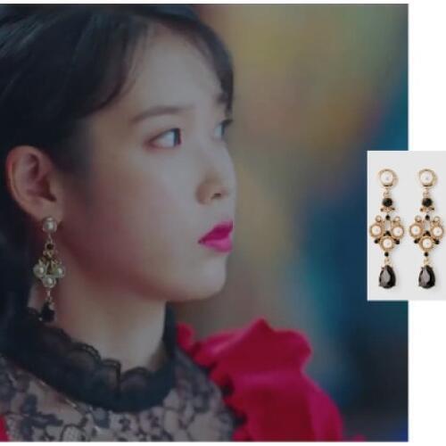 Black earring for women DEL LUNA Hotel same IU Fashion personality Eardrop Elegant For Women Earrings pendientes brincos