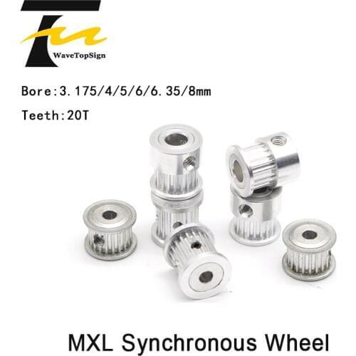 Timing Pulley MXL Gear Pulley Synchronous 20 Teeth Width 7/11/15mm Bore 3.175-8mm for DIY CO2 Laser Engraving Cutting Machine
