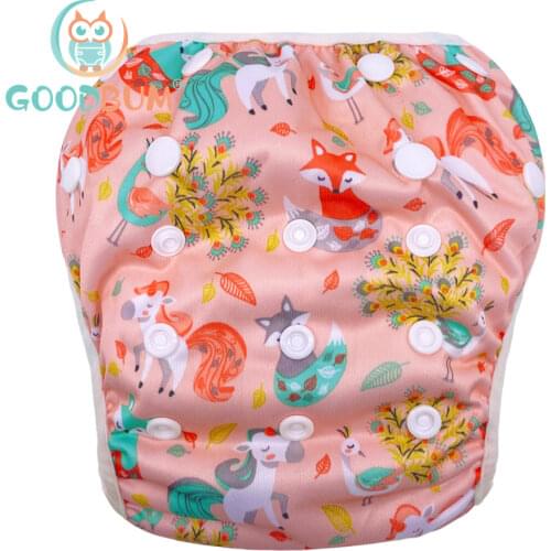 Goodbum 1Pcs Waterproof Baby Swim Diaper Cover Pant Boy Girl Swimwear Children Diapers Washable Reusable Cloth Nappies 23 Colors