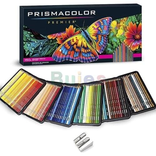 150 Colors Sanford Prismacolor Colored Pencils, Artist Premier Wooden Soft Core Pencils,Colorful Drawing Pencil Tin Box Set