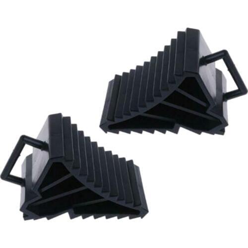 2Pcs Antislip Vehicle Car Truck Wheel Tire Chock Stop Block Black