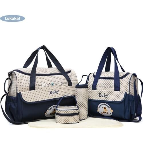 Mummy maternity nappy bag 5pcs set Baby Diaper Bags for mummy BackPack Large Capacity HandBag