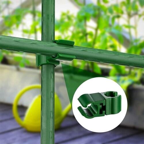 50Pcs Adjustable Plant Trellis Connector Stakes Clip for Gardening Stakes Metal Steel Plant Supports Climbing 8 mm