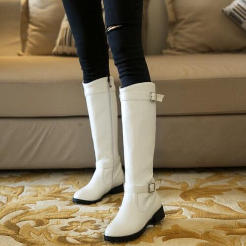 BLXQPYT Fashion Super Size 33-50 Autumn Winter warm Knee Boots Women Zip Thigh High Woman Shoes Long Bota Zapatos De Mujer H8-15