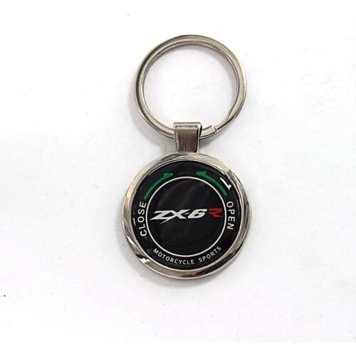 Motorcycle keychain key Ring with logo for Kawasaki ZX6R ZX-6R