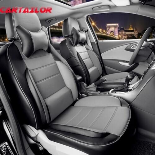 CARTAILOR PU leather car seats custom fitting for skoda yeti seat cover set black automobiles seat covers & supports airbags