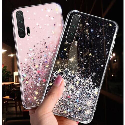 LOVECOM Luxury Gradient Glitter Star Phone Case For Huawei P40 P20 P30 Pro Lite Mate 30 Pro Transparent Soft Phone Back Cover