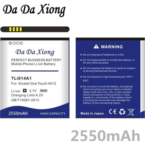 Da Da Xiong 2550mAh TLi014A1 Battery for Alcatel ONE TOUCH 4012/X OT-4012A FIRE OT-5020 M POP 918 OT-918/N/S OT-990M OT-985