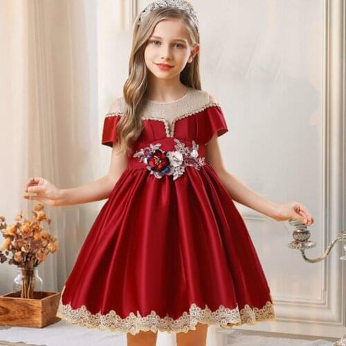 2021 Teenager Dress Elegant Children Flower Kids Dresses For Girls Evening Princess Dress Party Wedding Dress 8 12 Years Vestido