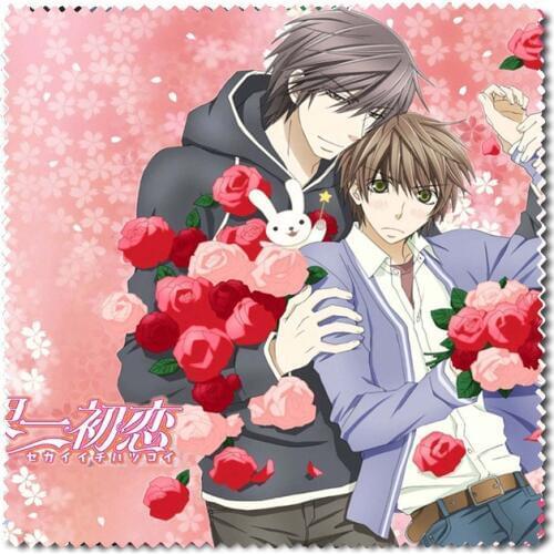 1pc Anime Sekai-ichi Hatsukoi Flannel Glasses Cloth Printed with Onodera Ritsu/Takano Masamune for Eyewear Accessories