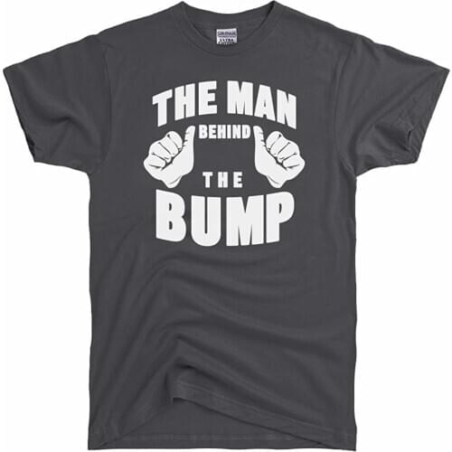 Funny T Shirt 100% Cotton T-shirts The Man Behind The Bump Mens T-Shirt Short Sleeve Clothing XS