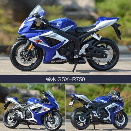 Diecast 1/12 Scale Suzuki GSXR750 Simulation Alloy Motorcycle Racing Model with Base Static Display Childrens Toys Boy Gifts