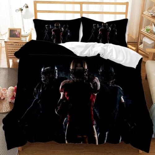 Sports Fitness Series Pillowcase 3D Printing 1 Set Of Football Basketball Rugby Baseball Quilt Cover Bedding Set Home Textiles