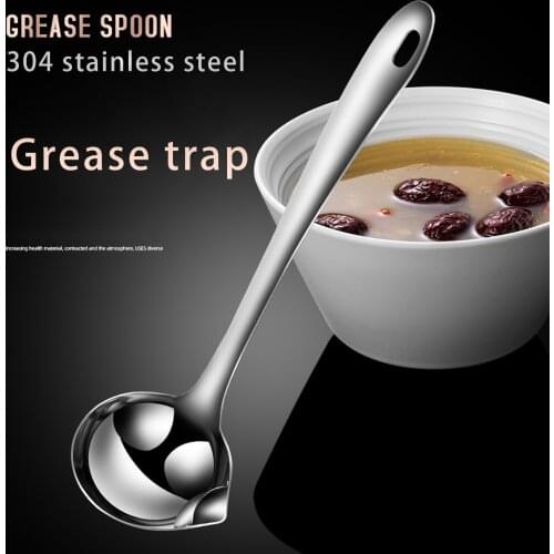Stainless Steel Spoons Grease Trap Oil Soup Separation Artifact Kitchen Skimmer Oil Filter Colander Cooking Strainer Tableware