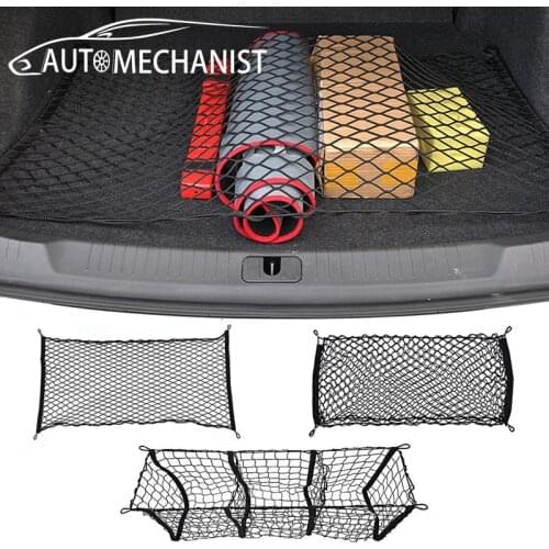 Multifunction Car Trunk Organizer Net Elastic Auto Trunk Storage Bag Car Mesh Organizer Nets Vehicle Oxford Pocket Accessories