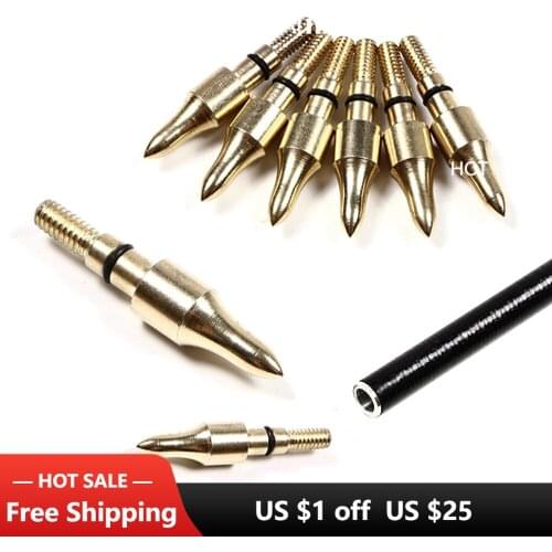 Archery Broadheads Steel 100 Grain Field Points Screw-In Arrowheads 5/16'' Replacement Target Practice Arrow Tips