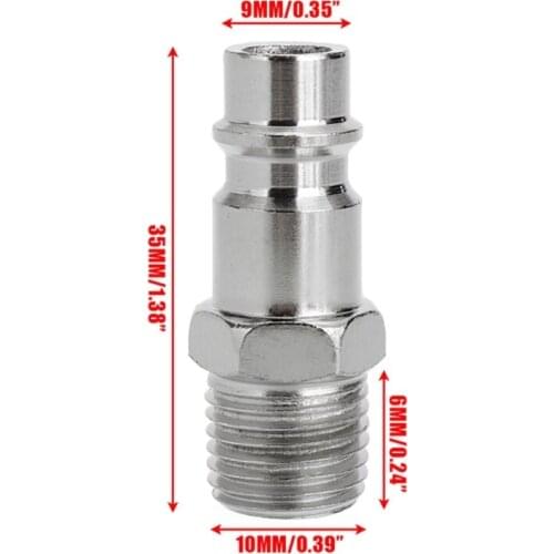 203F German Nickel-plated Air Compressor Connector 10-piece Coupling 4-tooth 1/4 European Quick Pneumatic Connector