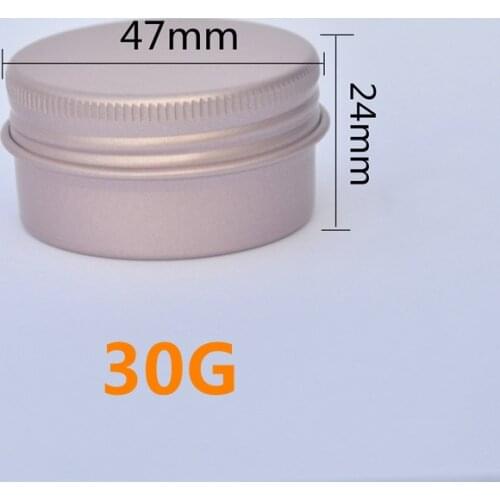 Wholesale 30g Aluminum Tins Cream Boxs Cosmetic Containers Hair Wax/Handmade Soap Pots Rose Gold Threaded Aluminum Box