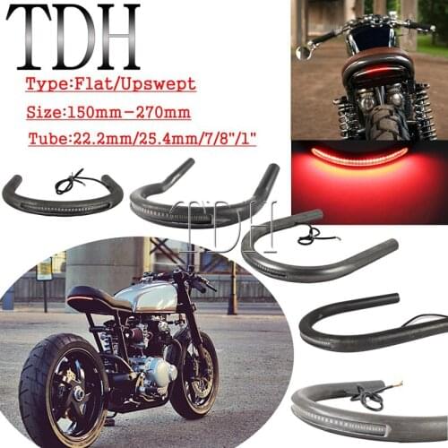 150mm-270mm 1" 7/8" Cafe Racer Upswept Rear Seat Hoop Scrambler Frame Loop Red/Amber LED Turn Signal Taillight For Chopper XS CB