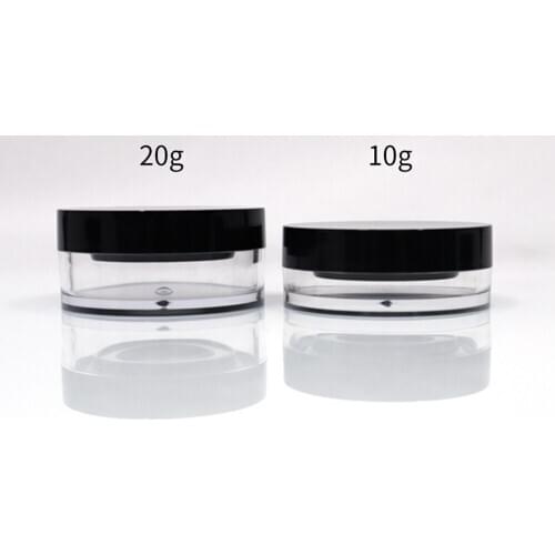 1pc 10g/20g Portable Plastic Powder Box Handheld Empty Loose Powder Pot With Sieve Mesh Cosmetic Travel Makeup Jar Container