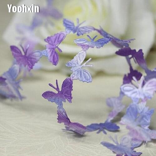 Luxury cotton blue yellow Embroidery Lace Fabric wide DIY applique collar trim ribbon Sewing cord dubai cloth guipure decor