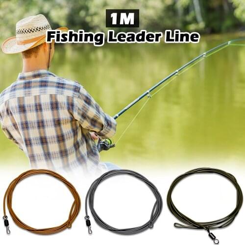 1M 30LB / 80LB Fishing Leader Line Leader Wire with Ring Swivel Quick Swivels Fishing Line Tackles Cord Accessories